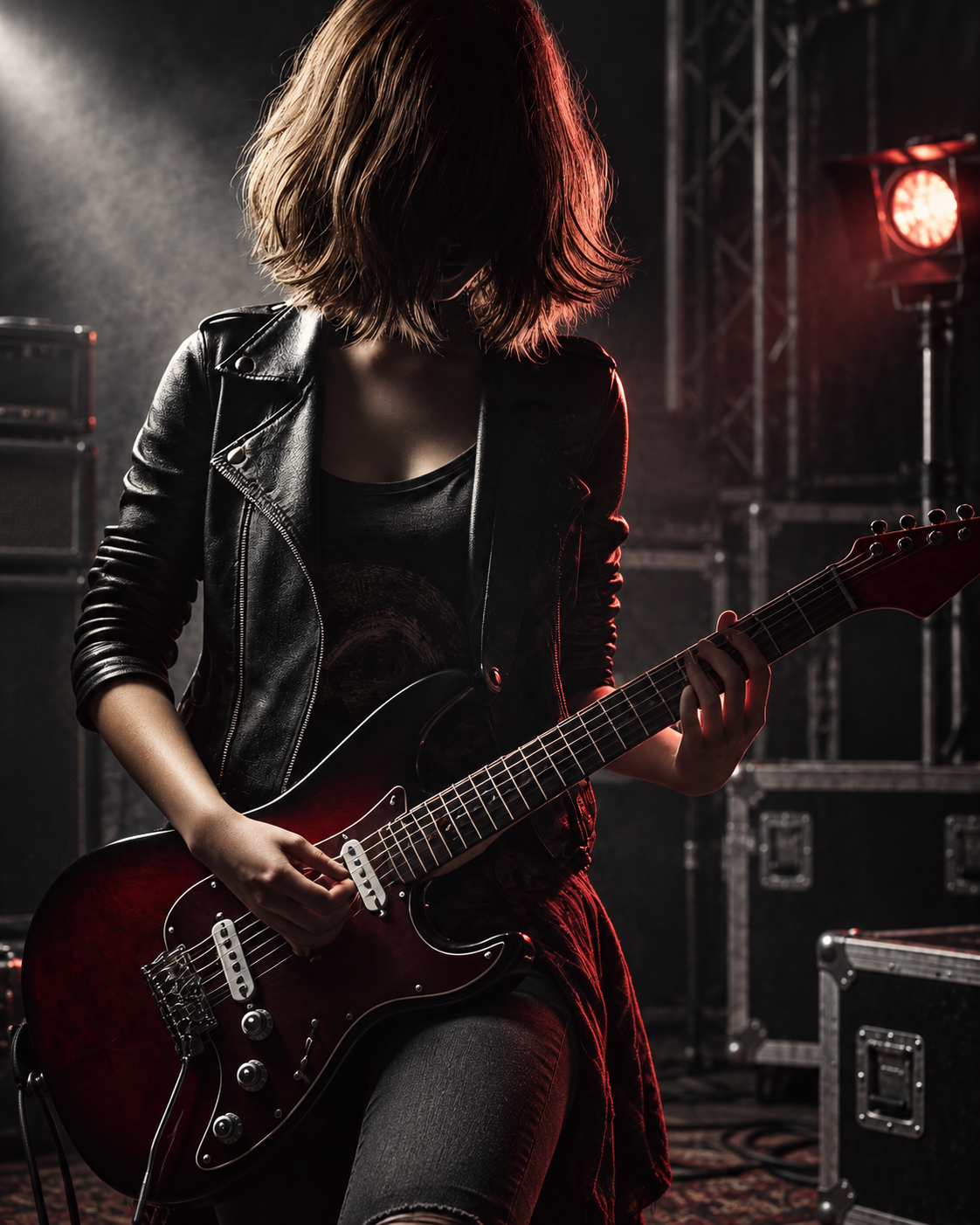 Johanna mit E-Gitarre